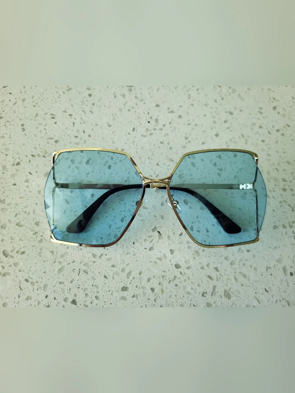 Oversized Square Sunglasses Hollow Lens Vintage Inspired